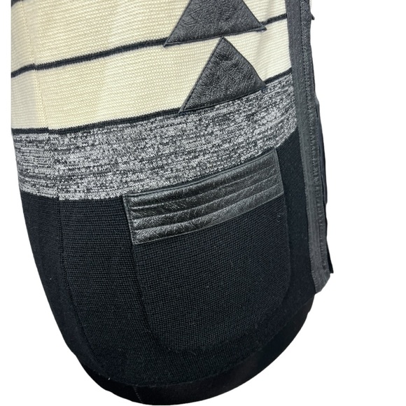 Vtg 70's Penney's International Imports Black/Cream/Gray Wool Zip up Vest Sz 14 - Picture 5 of 12